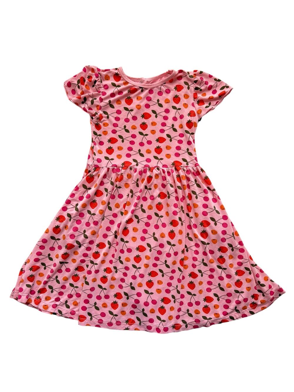 Kickee Pants Lotus Berries Flutter Sleeve Twirl Dress Size S(6/8)